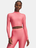 Dámské triko Under Armour HeatGear Crop Mock LS-PNK