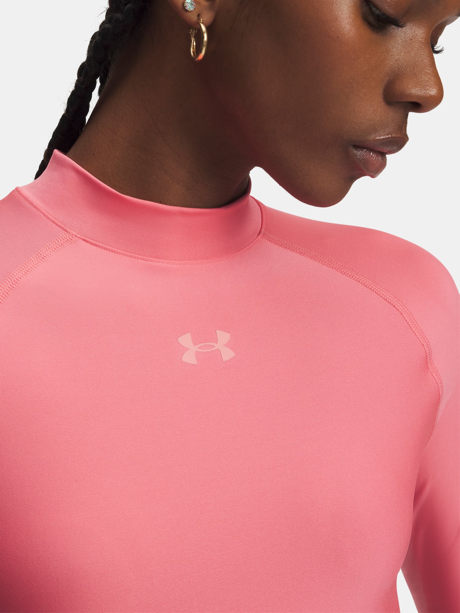 Dámské triko Under Armour HeatGear Crop Mock LS-PNK