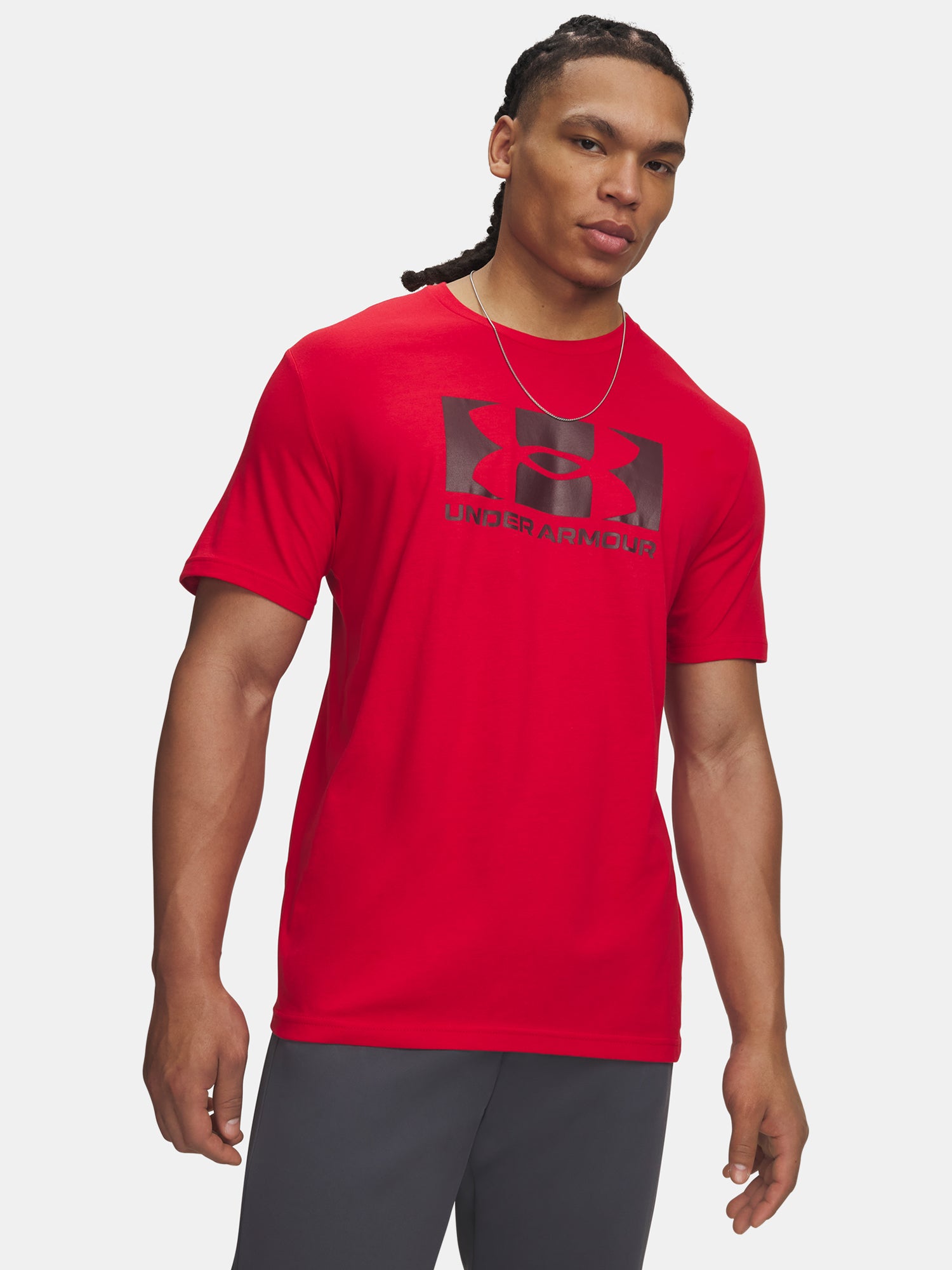 Férfi póló Under Armour UA M CENTER BOXED LOGO SS