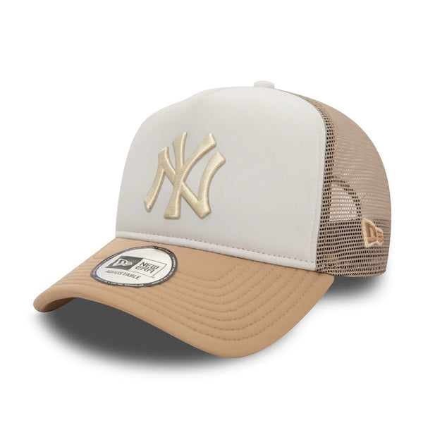 New York Yankees World Series Beige 9FORTY E-Frame Adjustable Trucker baseball sapka