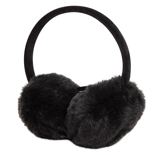 New Era Faux Fur Black fülvédő