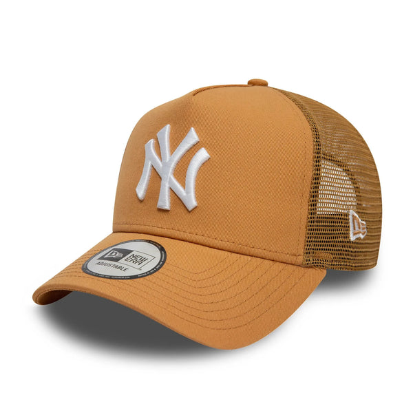 New York Yankees League Essential Dark Beige 9FORTY A-Frame Trucker sapka