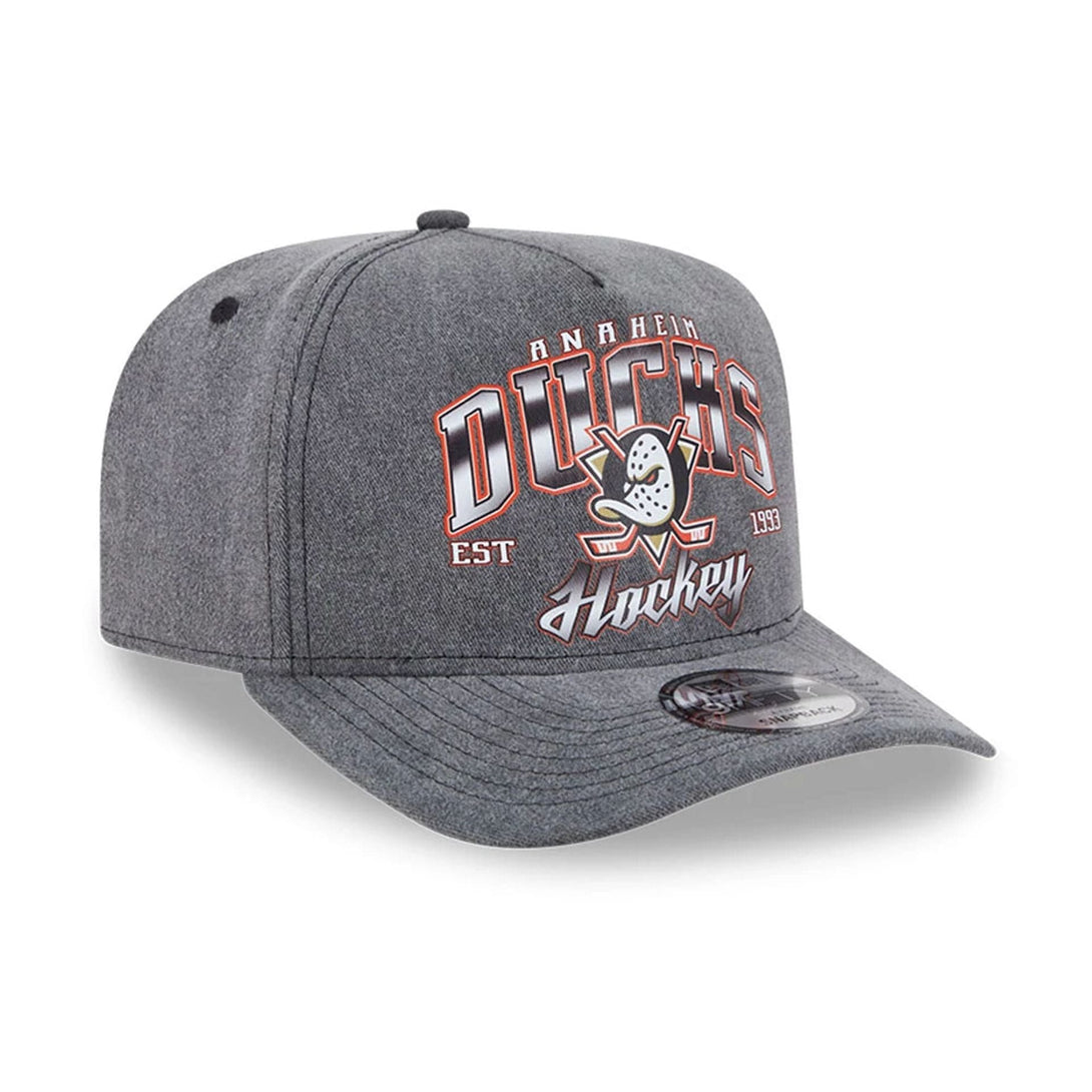Anaheim Ducks NHL Washed Black 9FIFTY A-Frame Adjustable Cap - baseball sapka