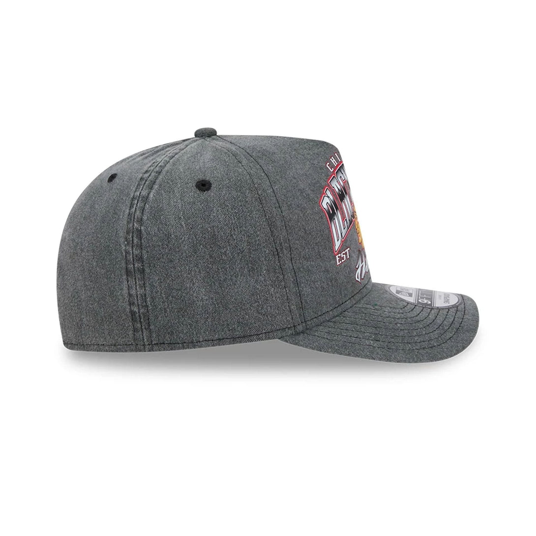 Chicago Blackhawks NHL Washed Black 9FIFTY A-Frame Adjustable Cap - baseball sapka