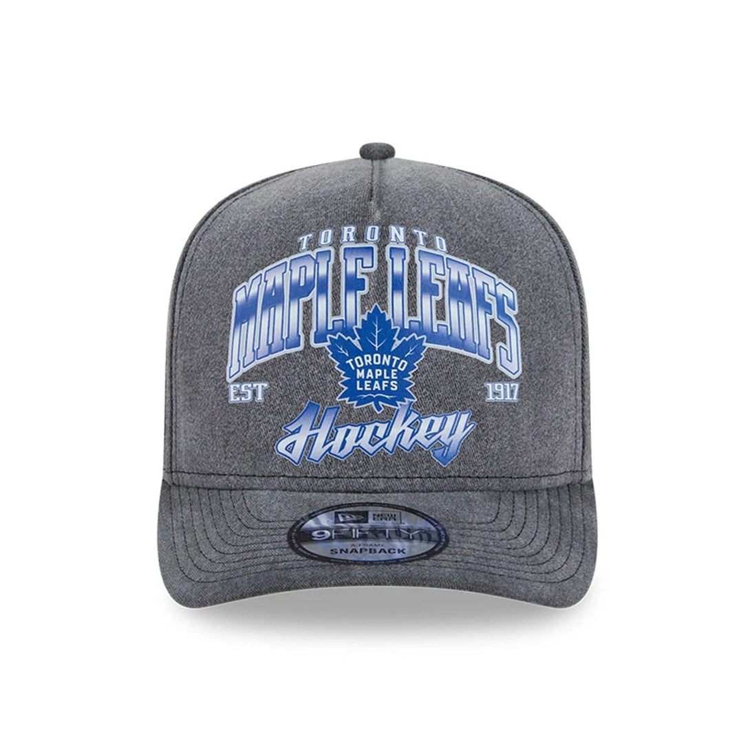 Toronto Maple Leafs NHL Washed Black 9FIFTY A-Frame Adjustable Cap - baseball sapka