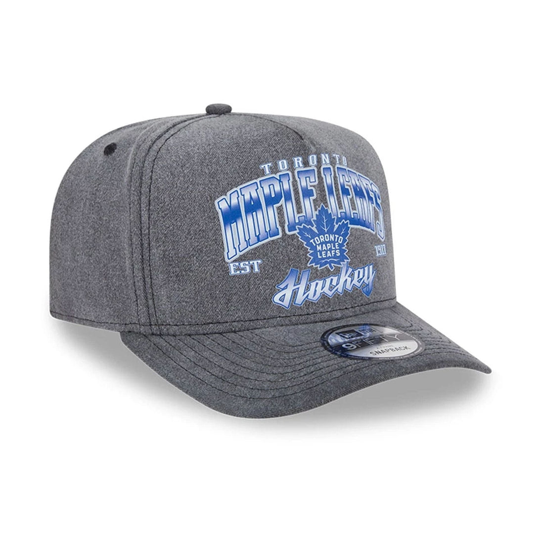 Toronto Maple Leafs NHL Washed Black 9FIFTY A-Frame Adjustable Cap - baseball sapka