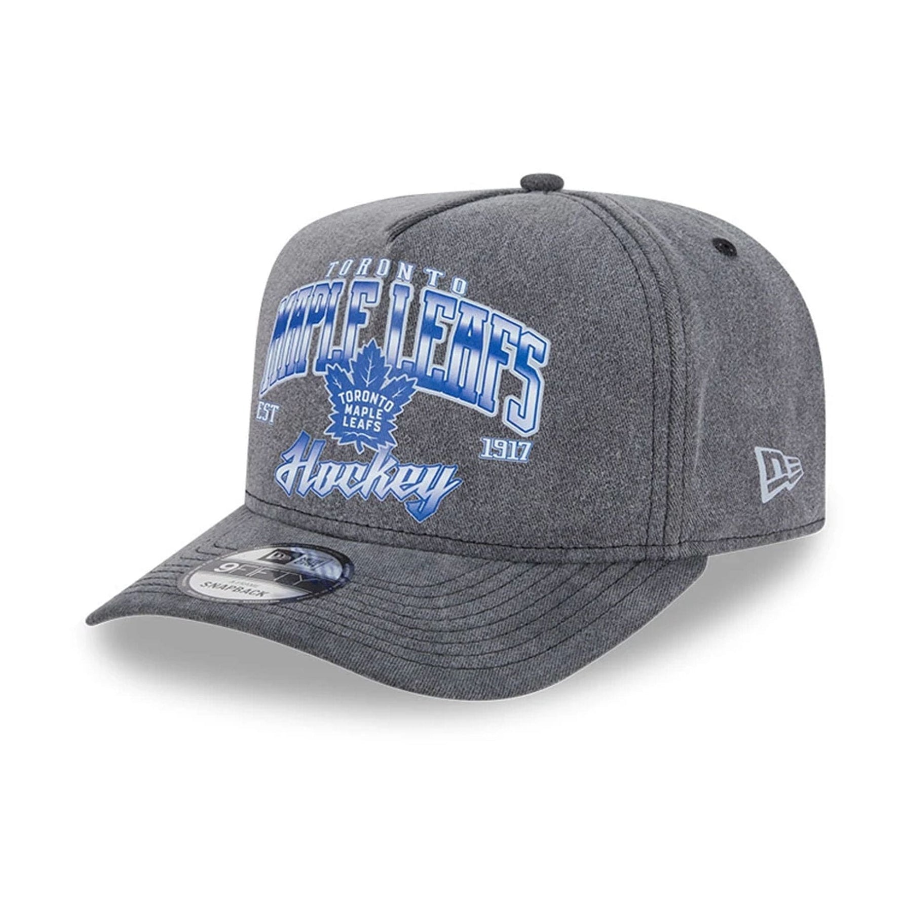 Toronto Maple Leafs NHL Washed Black 9FIFTY A-Frame Adjustable Cap - baseball sapka