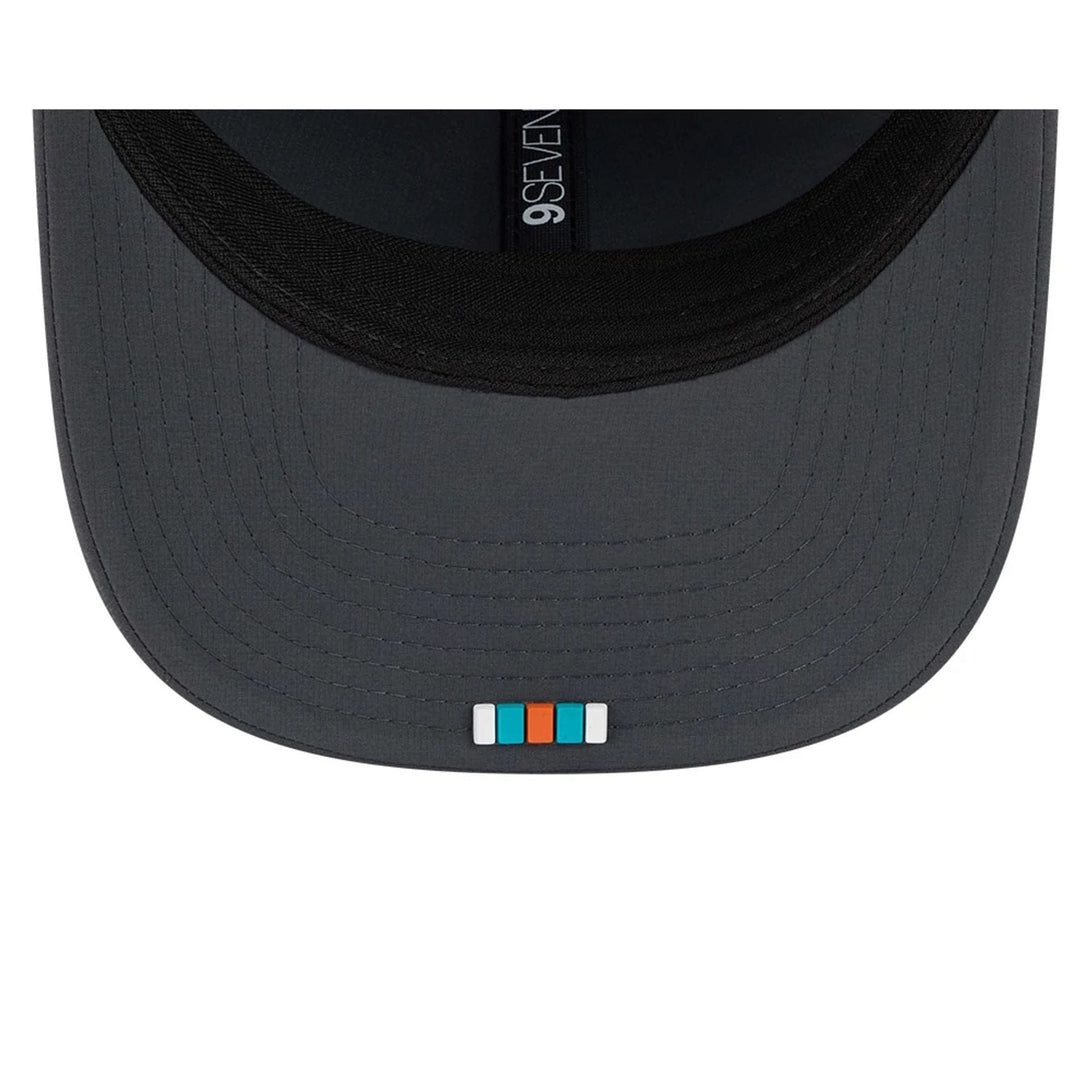 Miami Dolphins NFL Sideline 2025 Charcoal 9SEVENTY Stretch Snap Adjustable Cap - baseball sapka