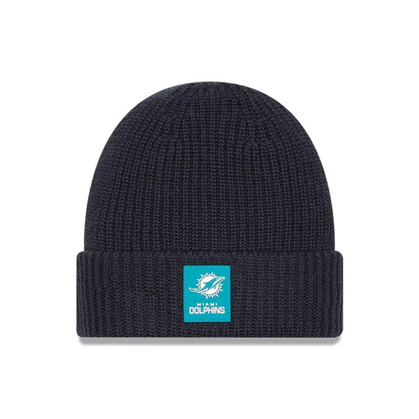 Miami Dolphins NFL Sideline 2025 Charcoal Cuff Knit Beanie Hat - kötött sapka