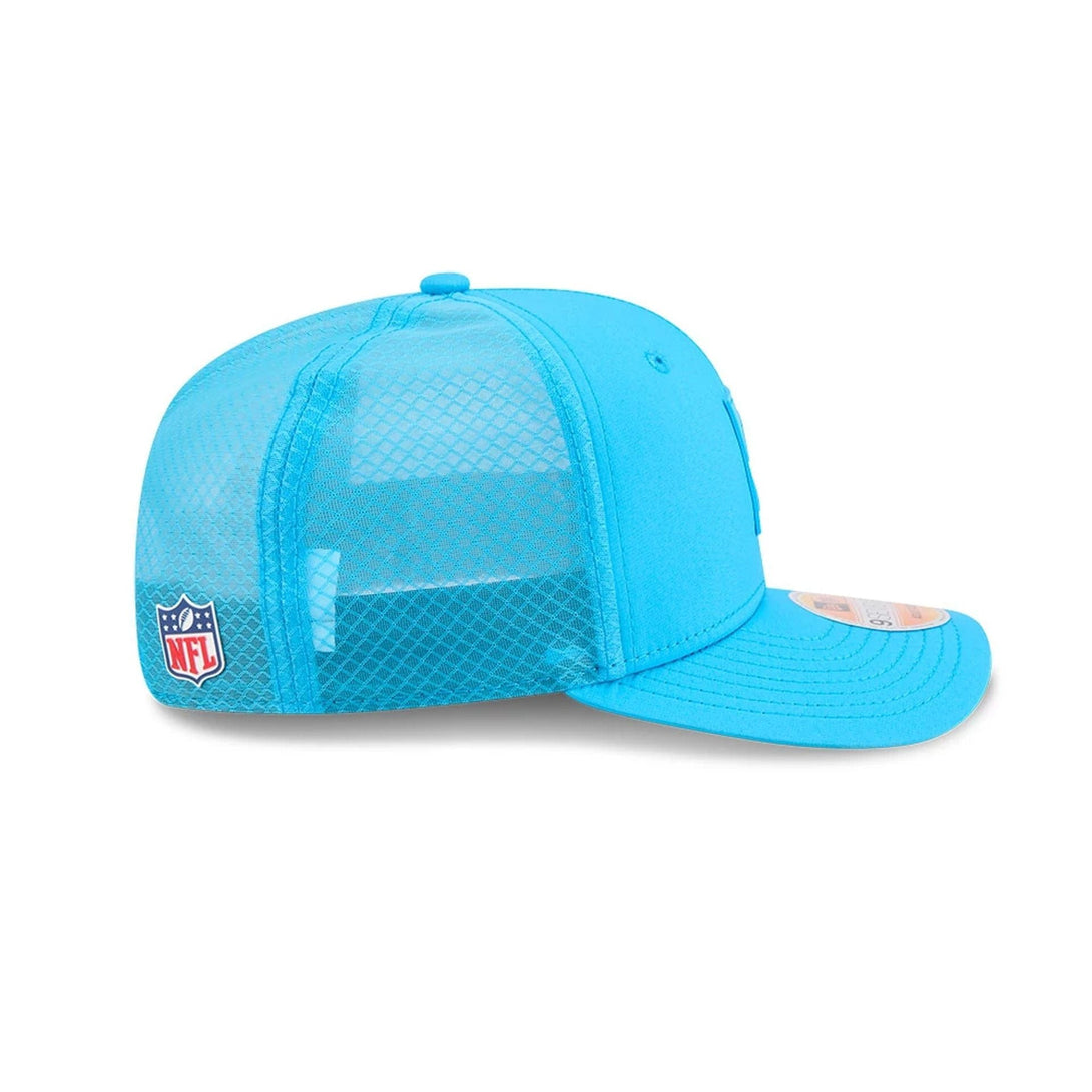 Carolina Panthers NFL Sideline 2025 Blue 9SEVENTY Trucker Stretch Snap Adjustable Cap - baseball sapka