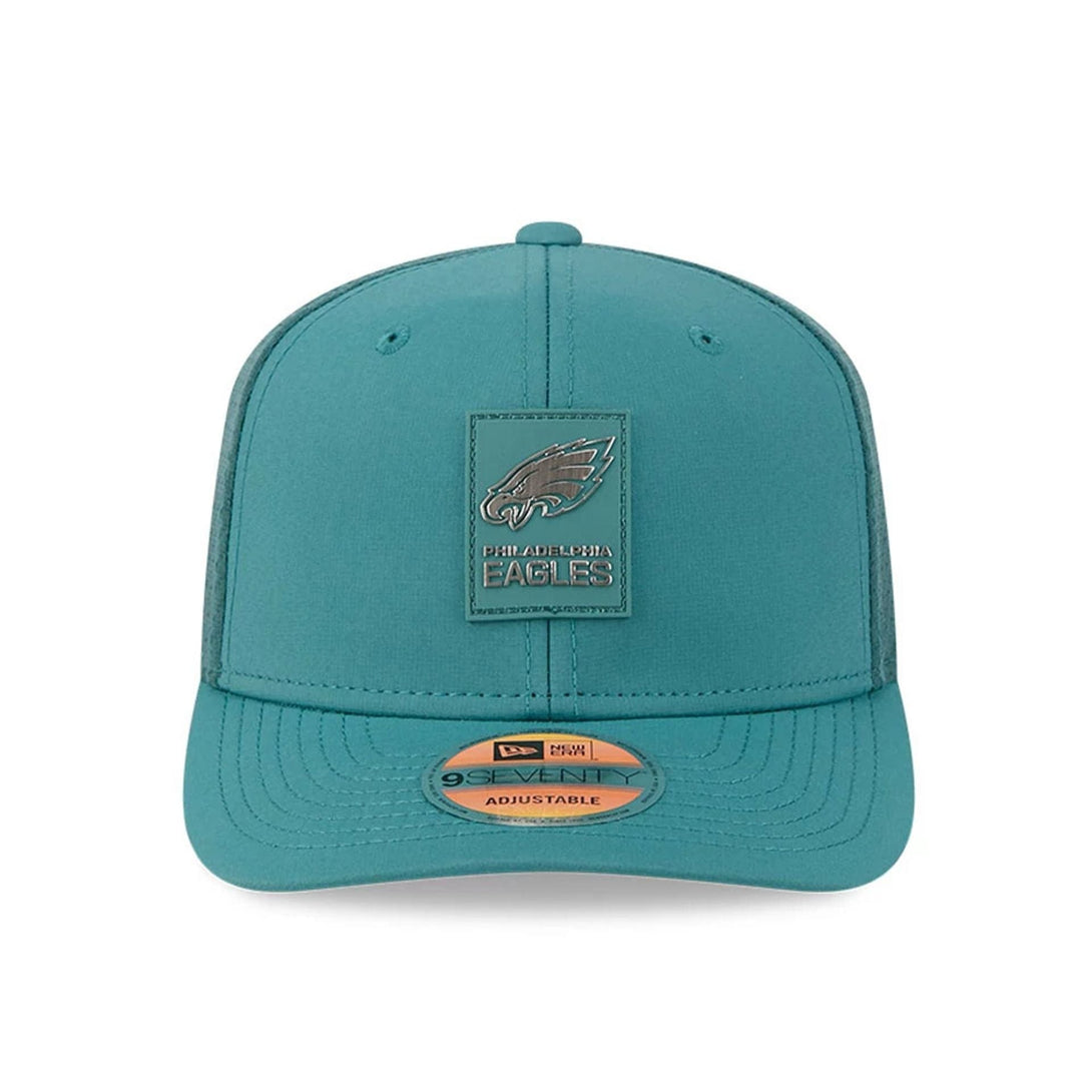 Philadelphia Eagles NFL Sideline 2025 Dark Green 9SEVENTY Trucker Stretch Snap Adjustable Cap - baseball sapka
