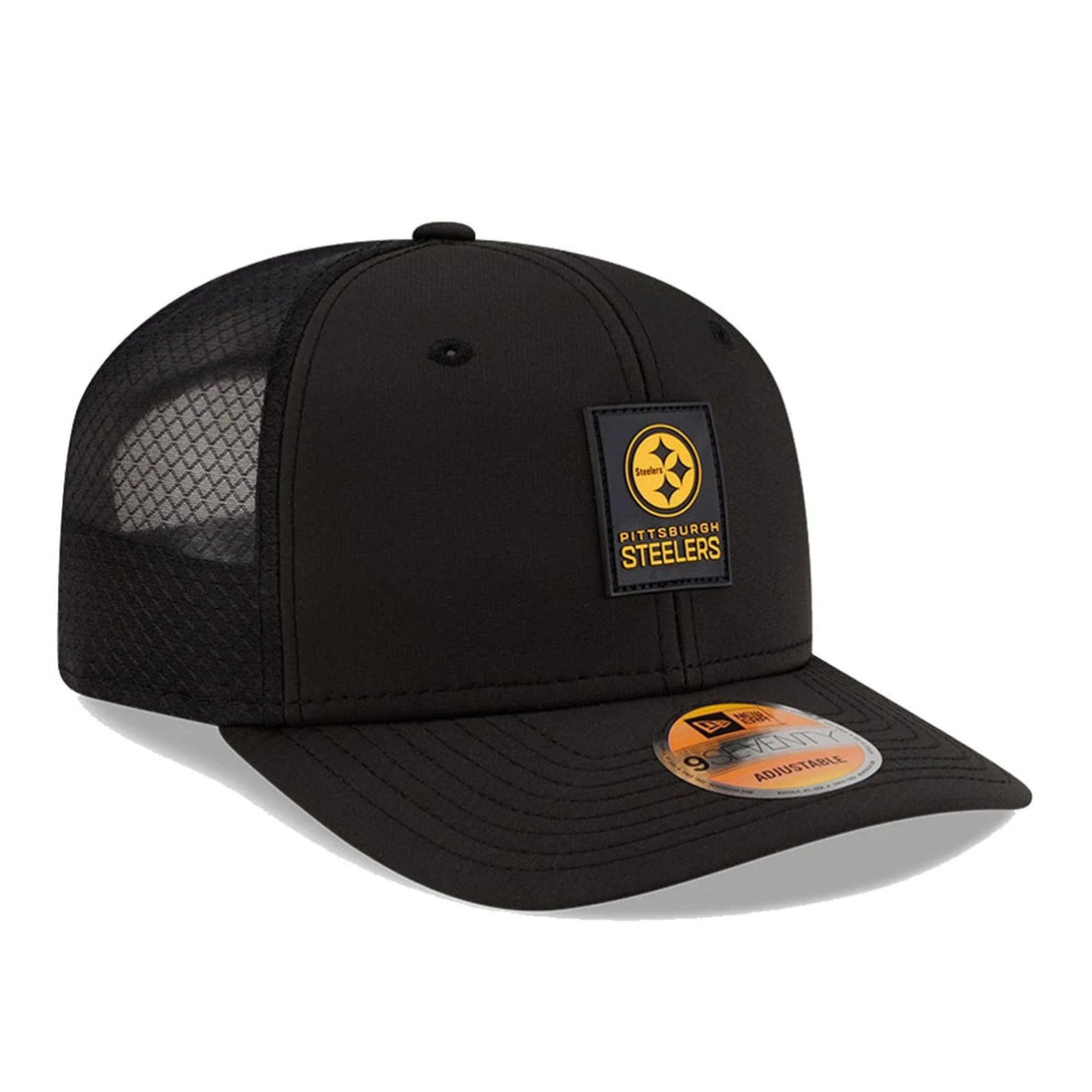 Pittsburgh Steelers NFL Sideline 2025 Black 9SEVENTY Trucker Stretch Snap Adjustable Cap - baseball sapka
