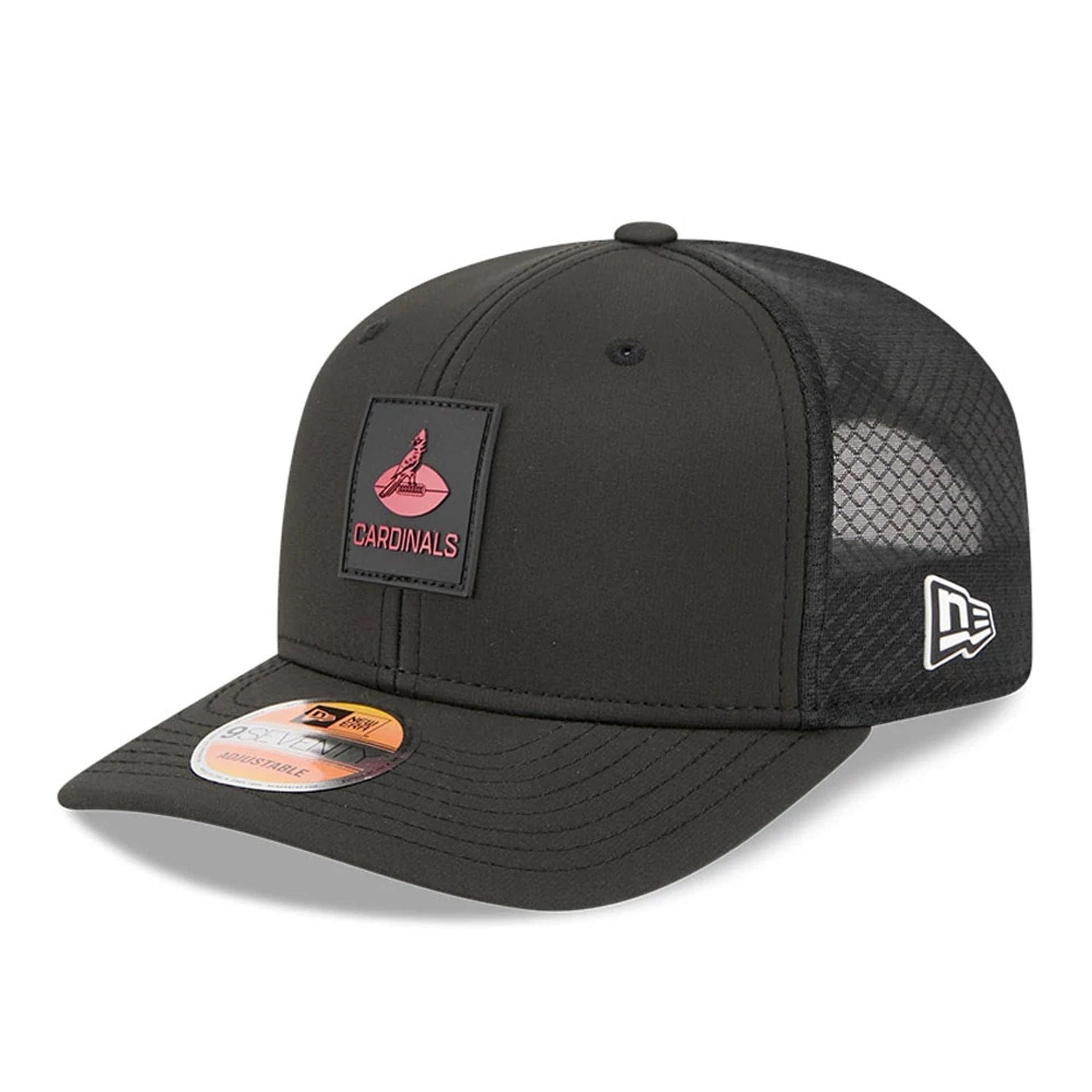 Arizona Cardinals NFL Sideline 2025 Black 9SEVENTY Trucker Stretch Snap Adjustable Cap - baseball sapka
