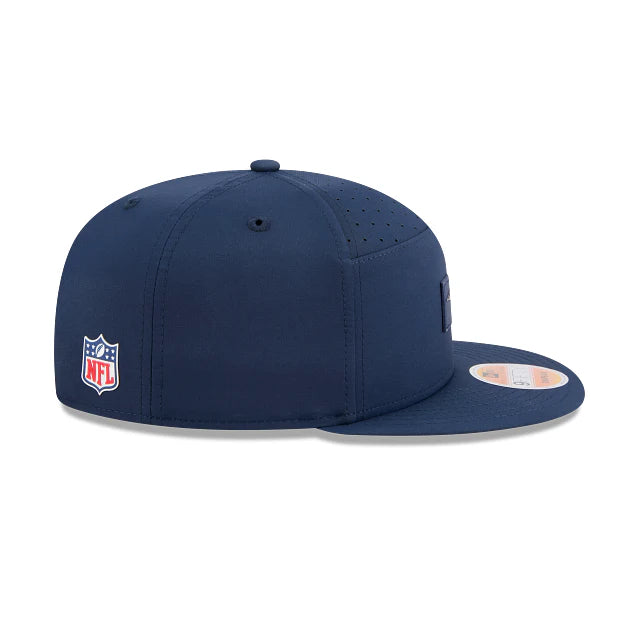 New Era Men's Navy New England Patriots 2025 Sideline Split Panel 9FIFTY Snapback - baseball sapka