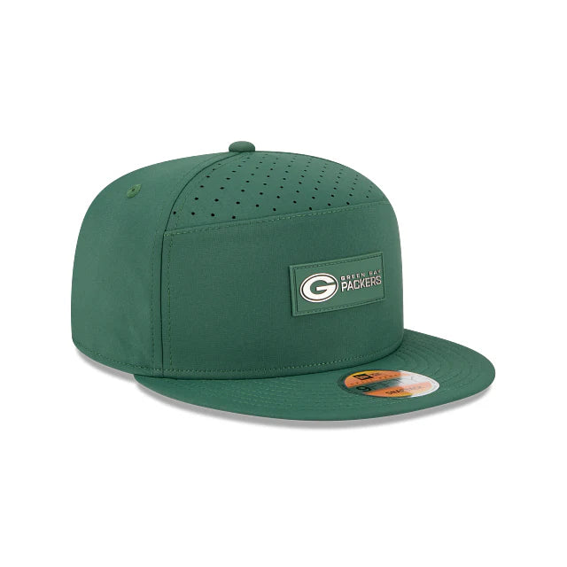 New Era Men's Green Green Bay Packers 2025 Sideline Split Panel 9FIFTY Snapback - baseball sapka