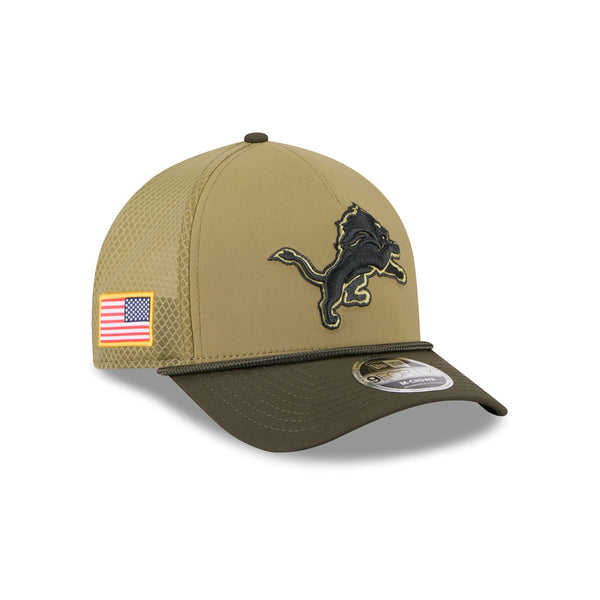 Detroit Lions 2025 Salute to Service 9FORTY M-Crown A-Frame Trucker Hat - baseball sapka