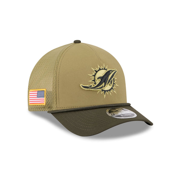 Miami Dolphins 2025 Salute to Service 9FORTY M-Crown A-Frame Trucker Hat - baseball sapka