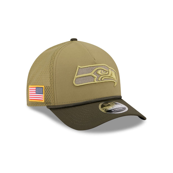Seattle Seahawks 2025 Salute to Service 9FORTY M-Crown A-Frame Trucker Hat - baseball sapka
