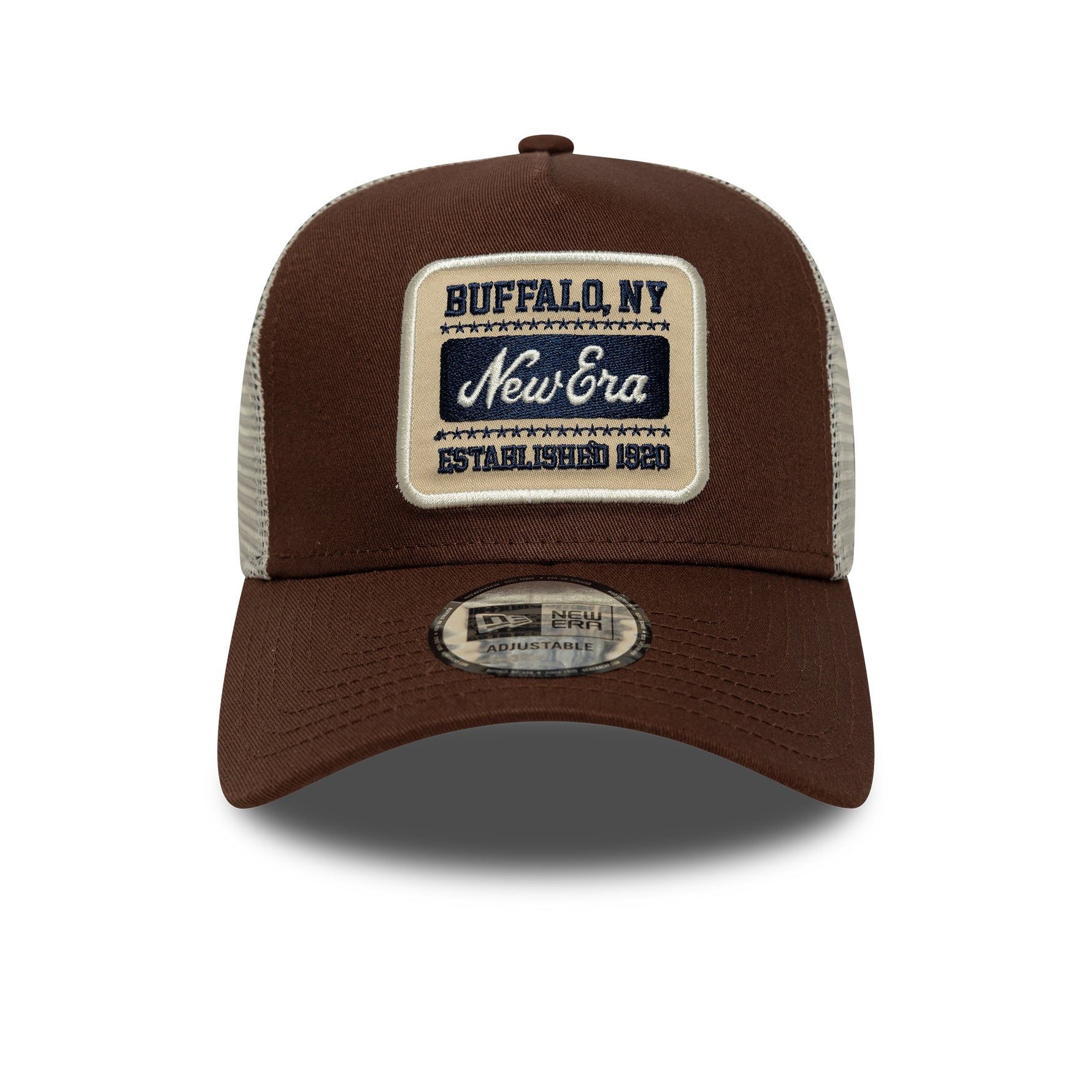 New Era Patch Brown 9Forty A-Frame Trucker sapka