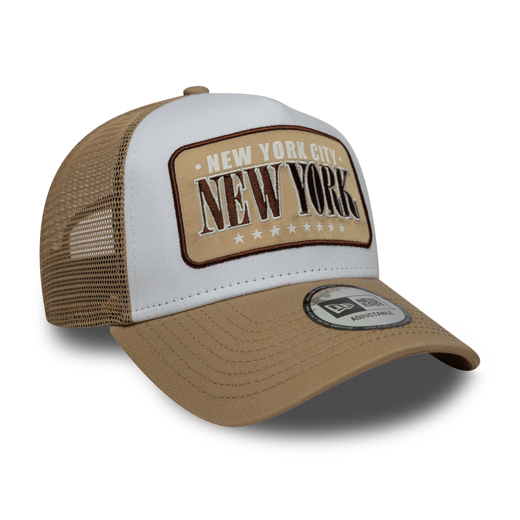 New Era Location Patch Light Beige 9FORTY A-Frame Trucker sapka