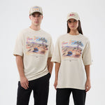 New Era Dessert Graphic Light Beige Oversized póló