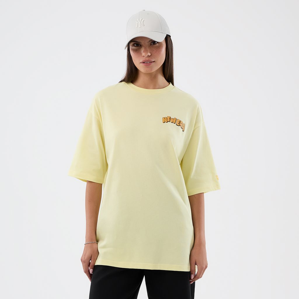 New Era Fun Beach Party Graphic Pastel Yellow Oversized póló
