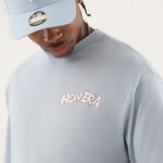 New Era Fun Block Party Graphic Pastel Blue Oversized póló