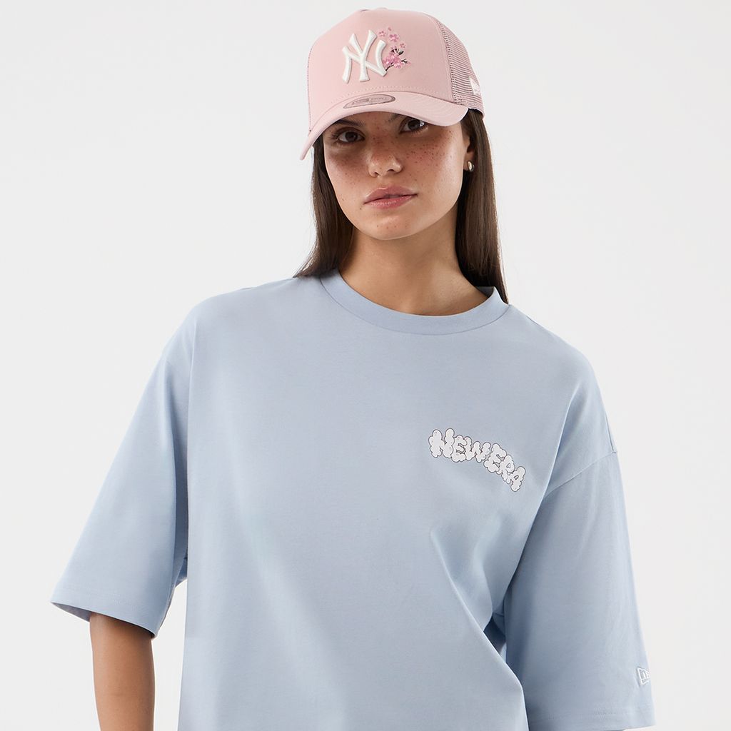 New Era Fun Block Party Graphic Pastel Blue Oversized póló