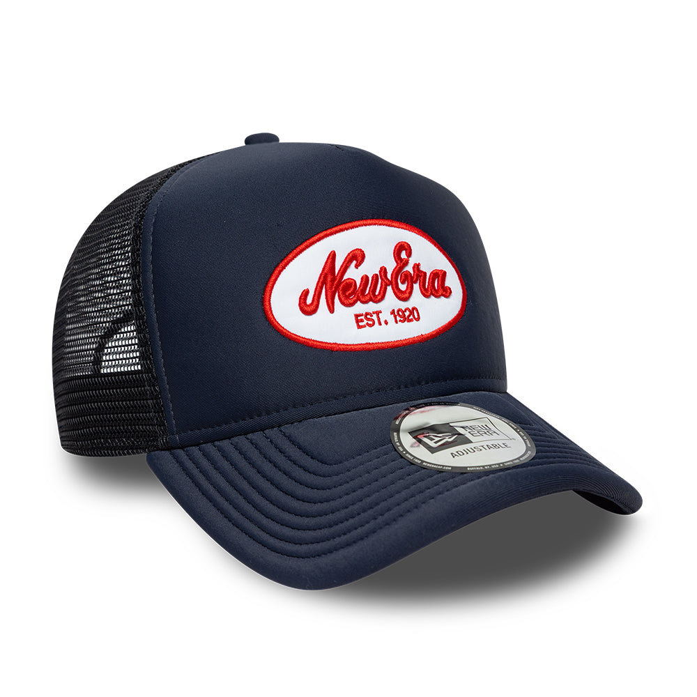 New Era Oval Foam Patch Navy Trucker sapka