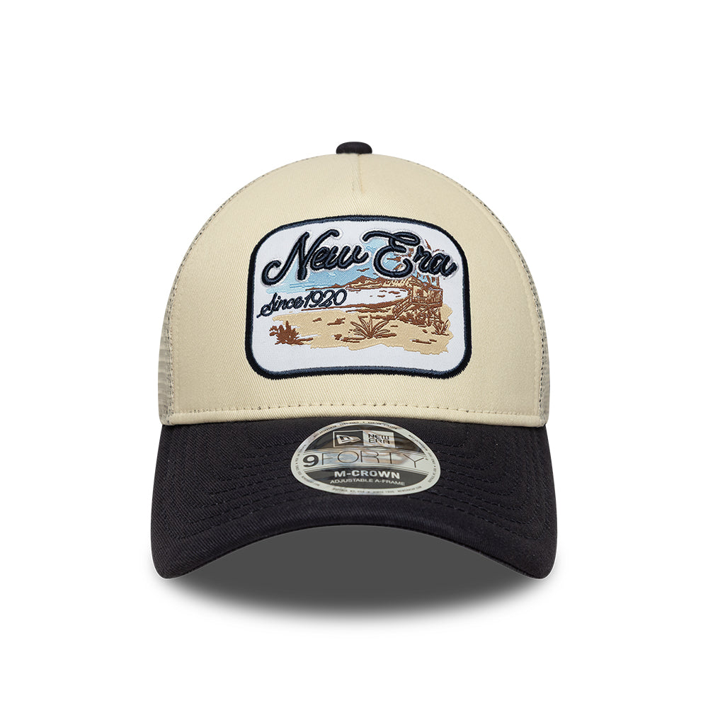 New Era Light Beige 9FORTY M-Crown A-Frame Trucker sapka