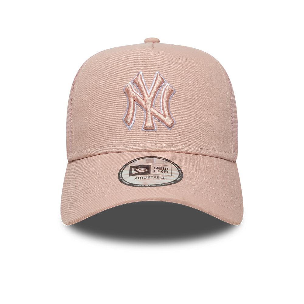 New York Yankees MLB Outline Pastel Pink 9FORTY E-Frame Trucker sapka