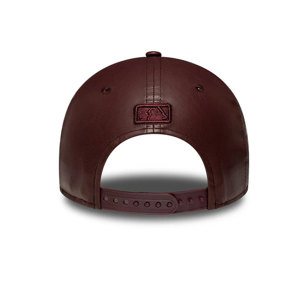 New Era Yankees Womens MLB Diamante PU Dark Red 9FORTY M-Crown műbőr baseball sapka, női