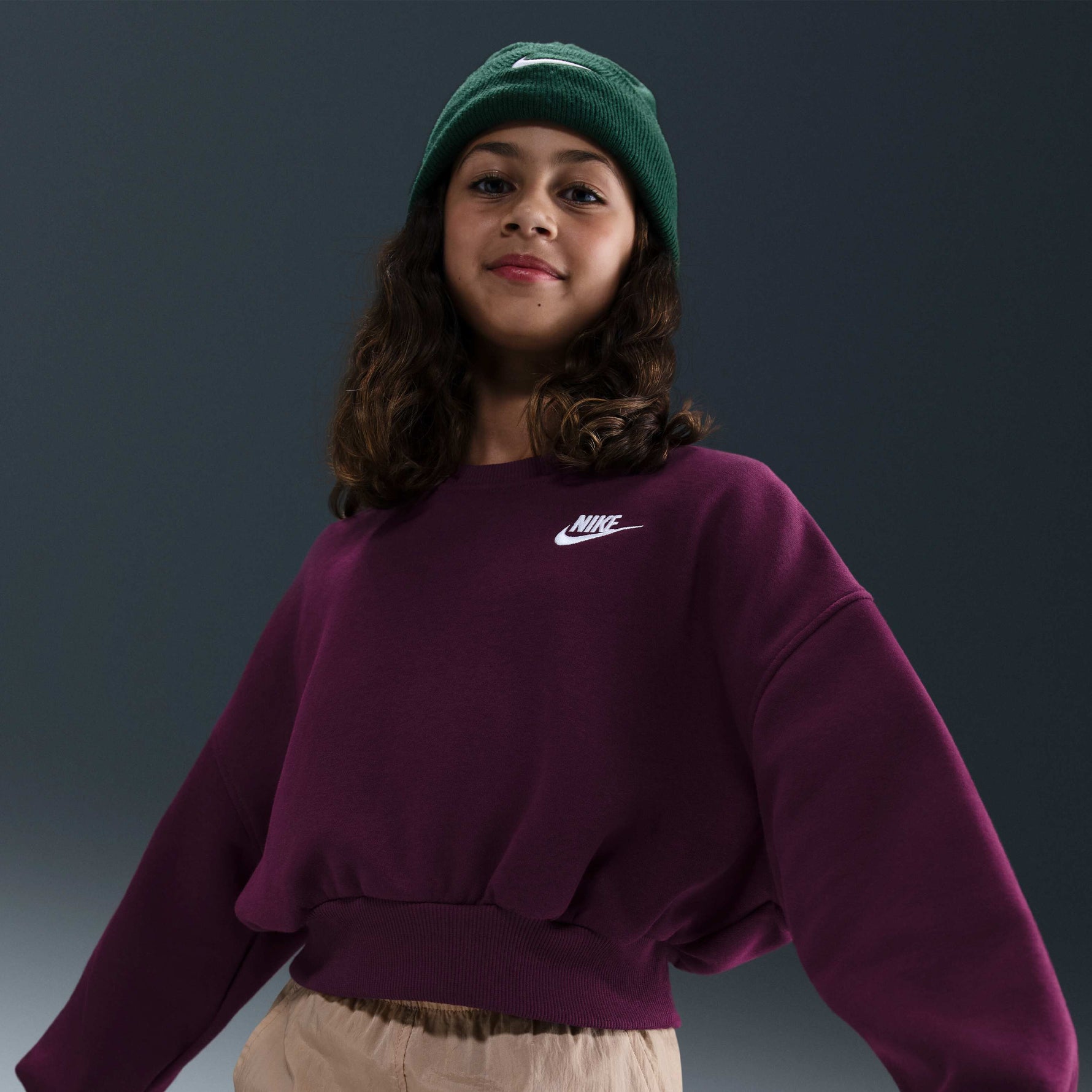 Nike Sportswear Club Fleece Gi bordó pulóver