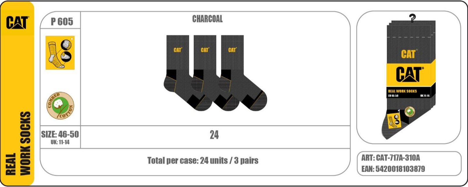 CAT P605 3-pack munkazokni