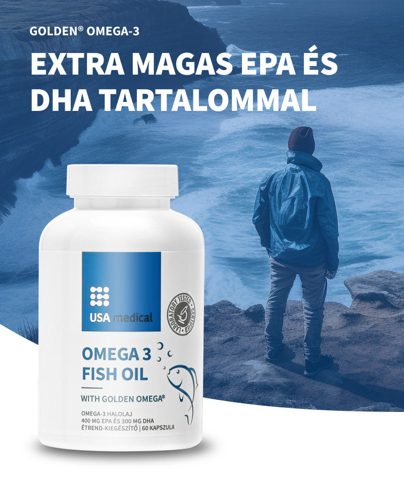 UsaMedical GOLDEN® Omega 3 halolaj kapszula 60 db