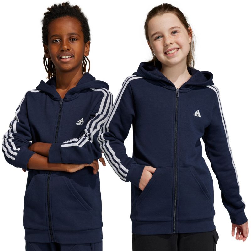 adidas Essentials 3-Stripes Fleece Full-Zip Hoodie Jr IC0600 Kapucnis pulóver - Sportmania.hu