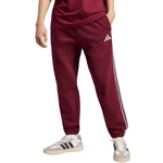 Adidas Essentials 3-Stripes Fleece Tapered Cuffed férfi nadrág, bordó