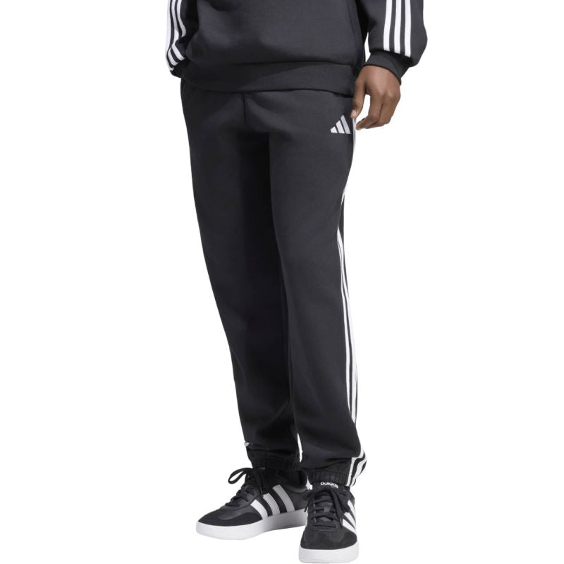 Adidas Essentials 3-Stripes Fleece Tapered Cuffed férfi nadrág, fekete