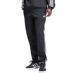 Adidas Essentials 3-Stripes Fleece Tapered Cuffed férfi nadrág, fekete