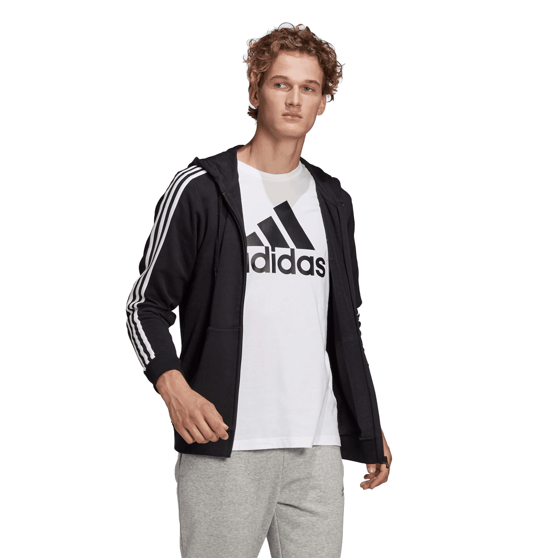 Adidas Essentials cipzáras felső, fekete kapucnis pulóver kapucnis pulóver - Sportmania.hu