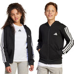adidas Essentials Full-Zip Kids' Sweatshirt Black and fehér gyerek pulóver JD6494