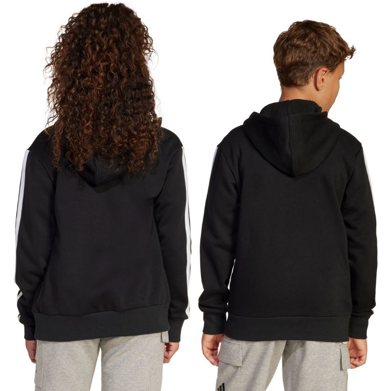 adidas Essentials Full-Zip Kids' Sweatshirt Black and fehér gyerek pulóver JD6494