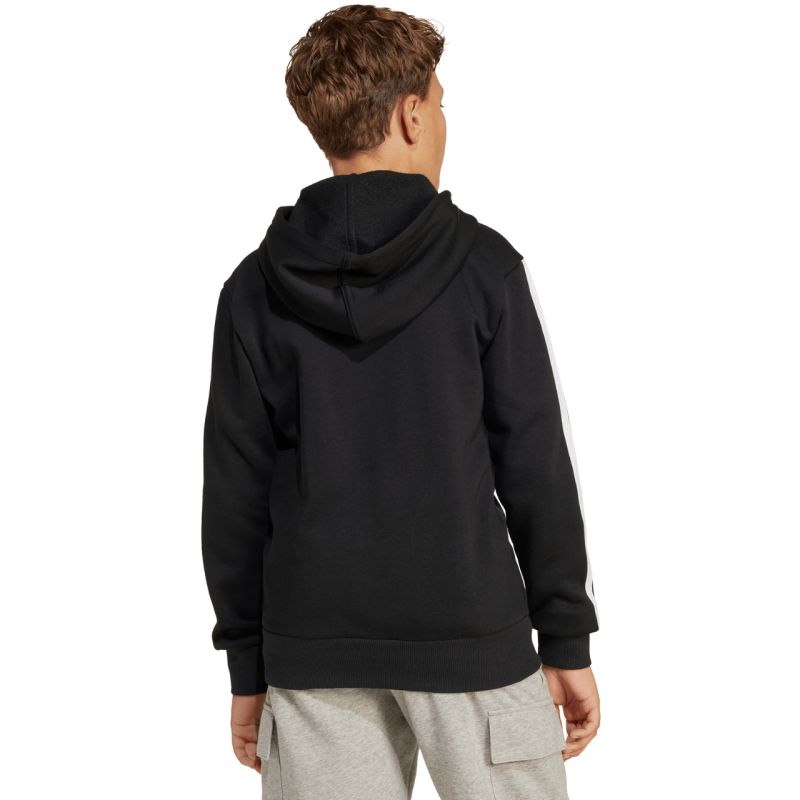adidas Essentials Full-Zip Kids' Sweatshirt Black and fehér gyerek pulóver JD6494