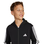 adidas Essentials Full-Zip Kids' Sweatshirt Black and fehér gyerek pulóver JD6494