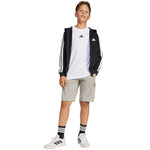 adidas Essentials Full-Zip Kids' Sweatshirt Black and fehér gyerek pulóver JD6494