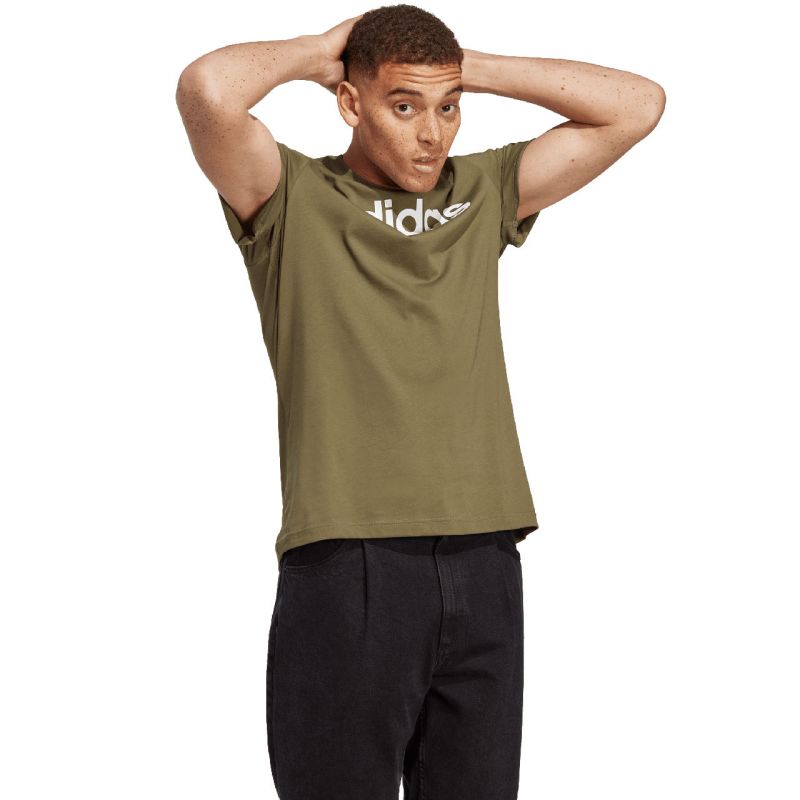 adidas Essentials Single Jersey Linear Embroidered Logo férfi Póló IC9280