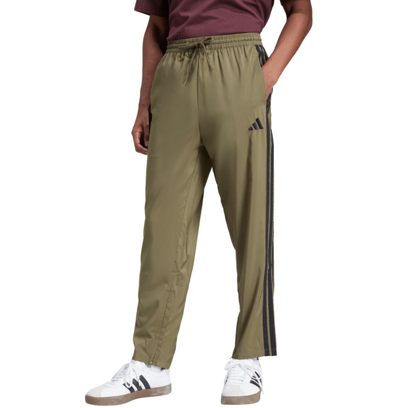 Men's adidas Essentials 3-Stripes Stanford Open Hem JE6401 oliva férfi nadrág