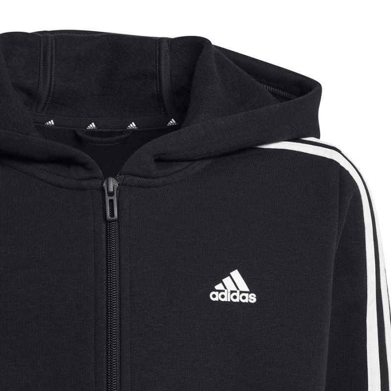 adidas Sweatshirt adidas 3 Stripes FL Full-Zip Hoody Jr. HR6331 Pulóver - Sportmania.hu