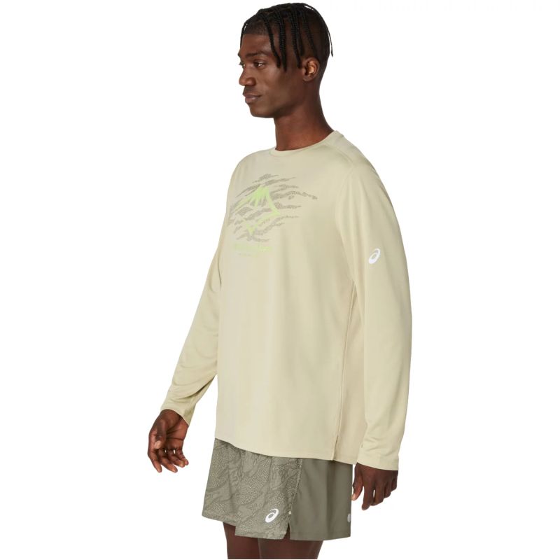 Asics Fujitrail Logo LS Top - Zöld Férfi Hosszúujjú Sportfelső 2011D391-300