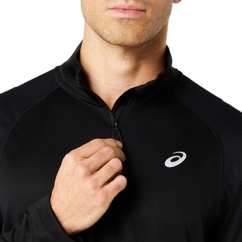 Asics Road Lite-Show 1/2 Zip Top fekete férfi pulóver 2011D094001
